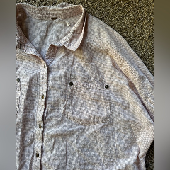 Free People Love Her Madly Gingham Check Print Top Size Medium - Picture 8 of 11